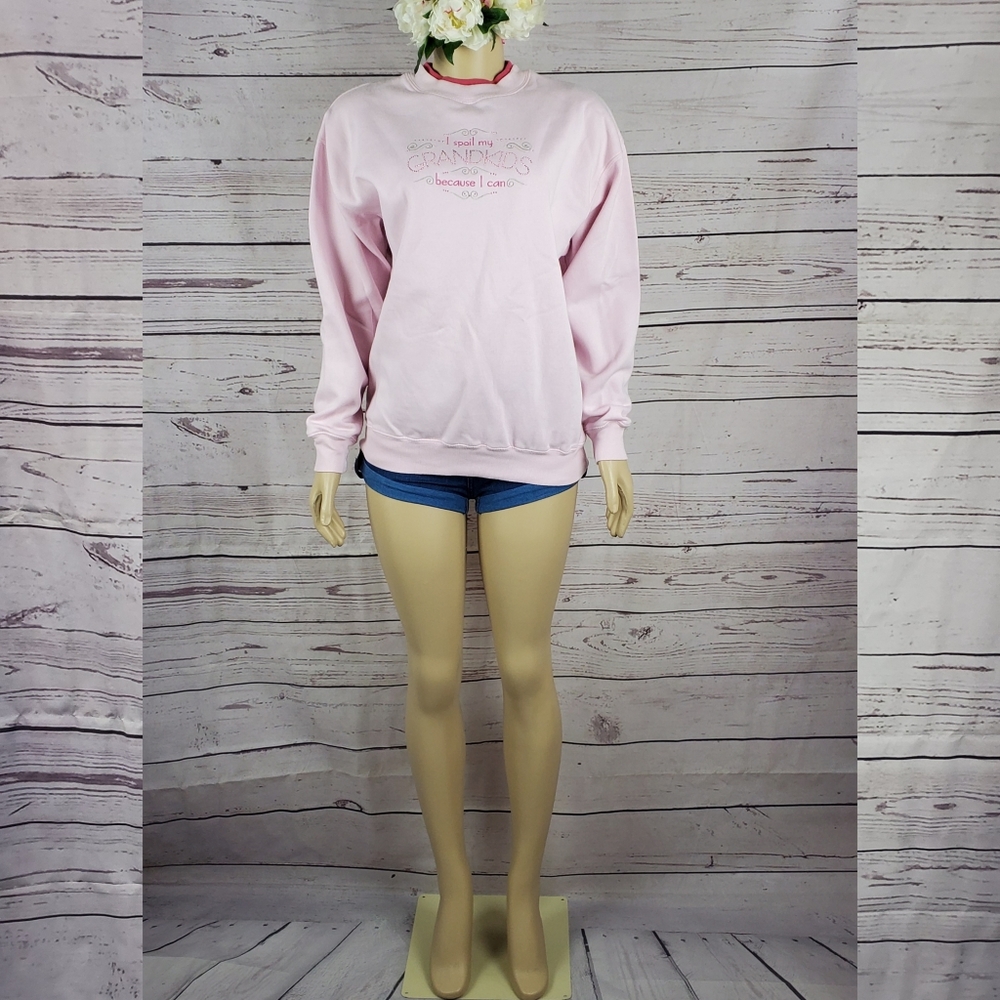 M & Sportswear Medium Baby Pink Sweatshirt – Women’s Cozy Pullover - Picture 2 of 7